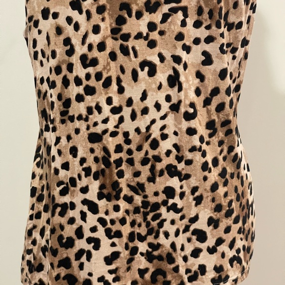 Carmen Marc Valvo M Leopard Print Sleeveless Top with Stretch 400 - Picture 6 of 8